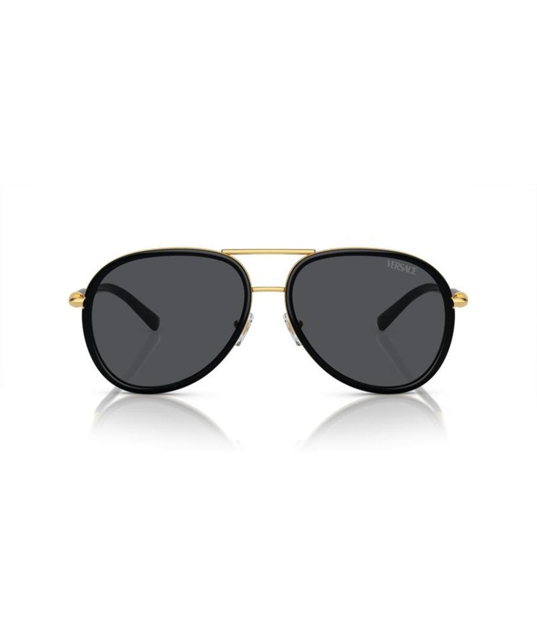 VERSACE Черные металлические солнцезащитные очки, фото 2