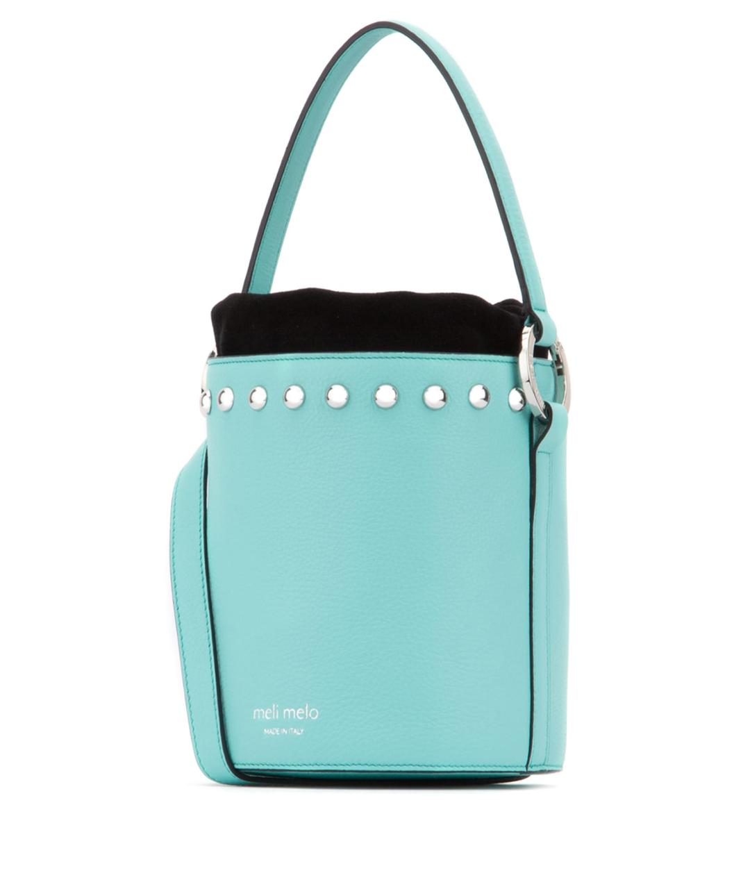 MELI MELO Голубая кожаная сумка с короткими ручками, фото 2