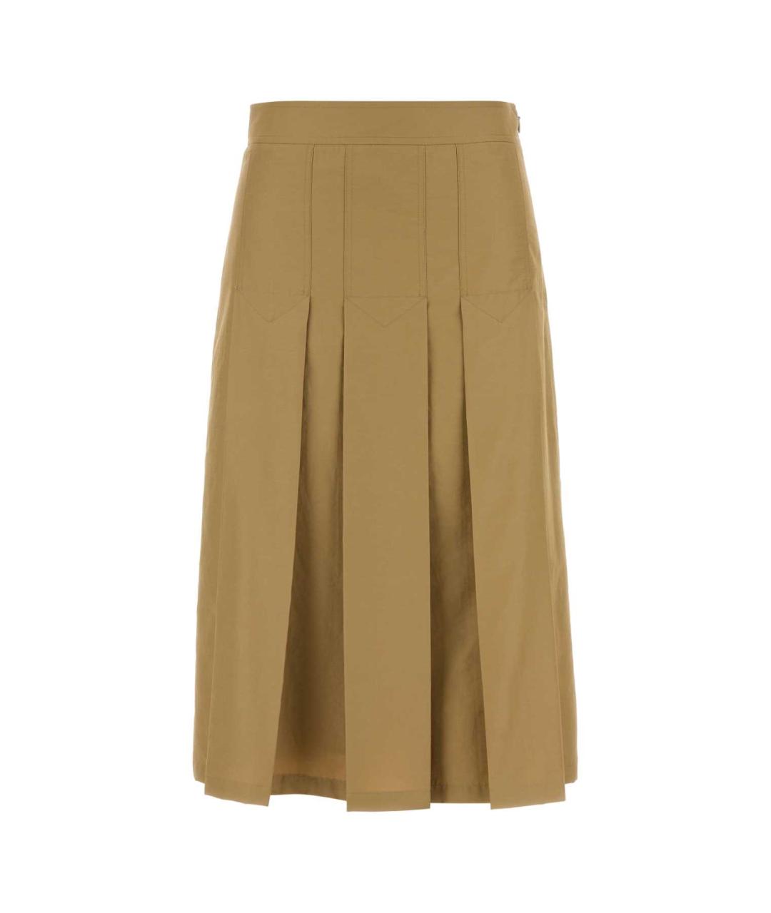 PRADA Бежевая хлопковая юбка миди, фото 1
