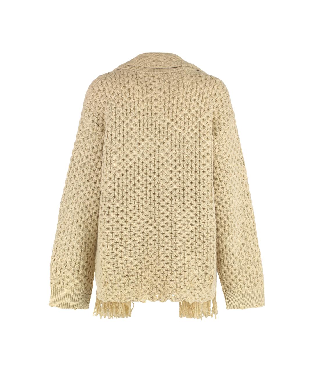 MM6 MAISON MARGIELA Бежевый шерстяной джемпер / свитер, фото 2