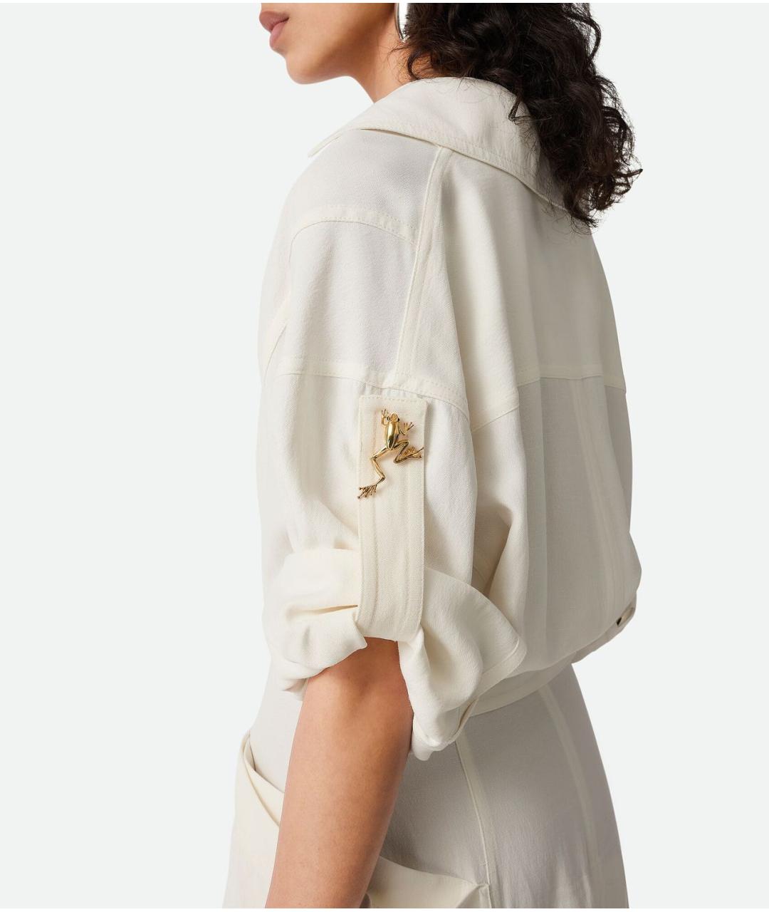 BOTTEGA VENETA Белое вискозное повседневное платье, фото 6
