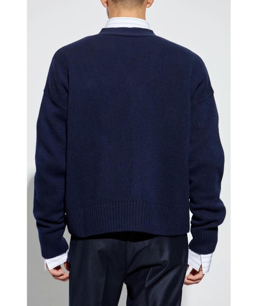 Ami Paris Синий шерстяной джемпер / свитер, фото 4