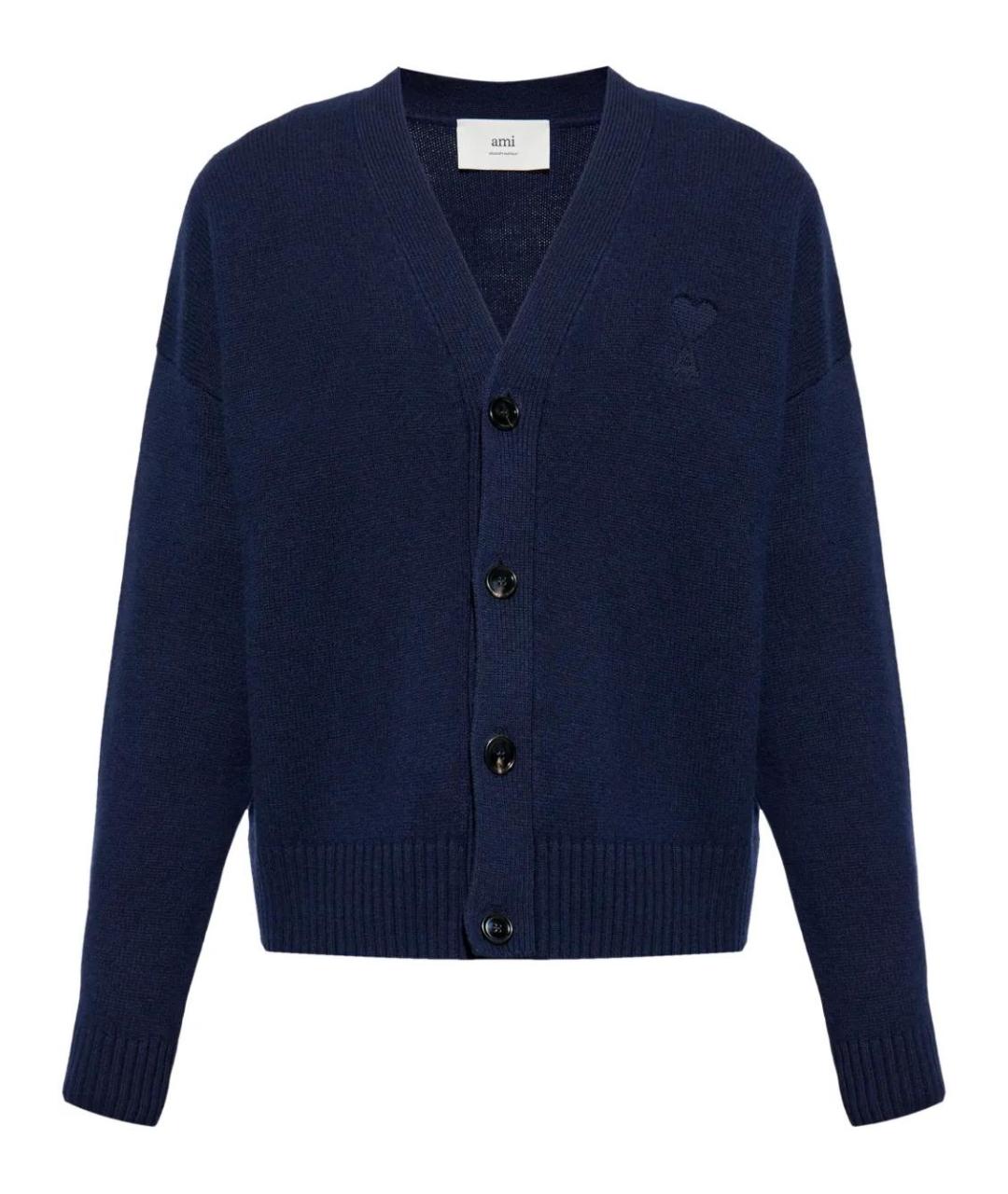 Ami Paris Синий шерстяной джемпер / свитер, фото 1
