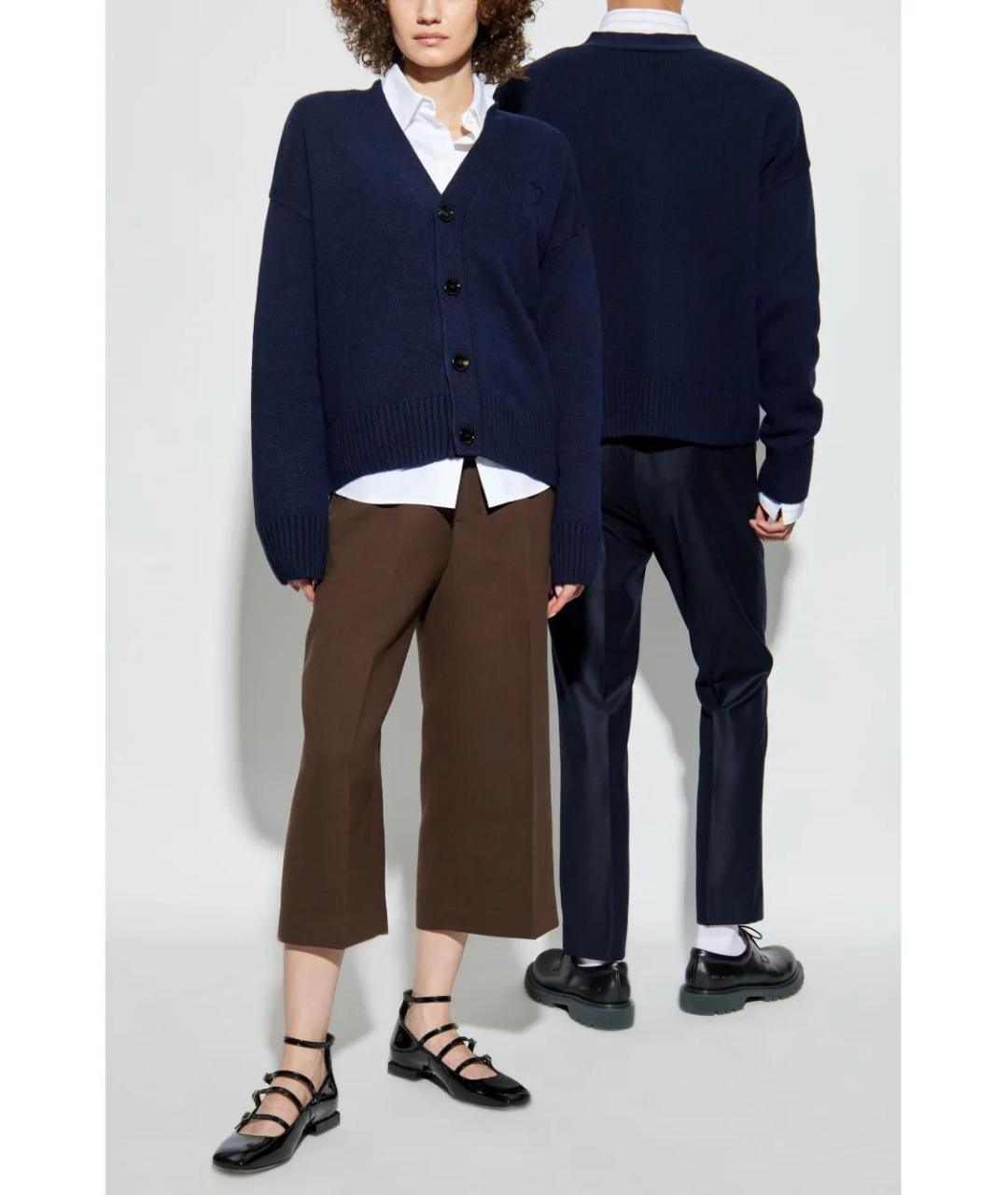 Ami Paris Синий шерстяной джемпер / свитер, фото 2