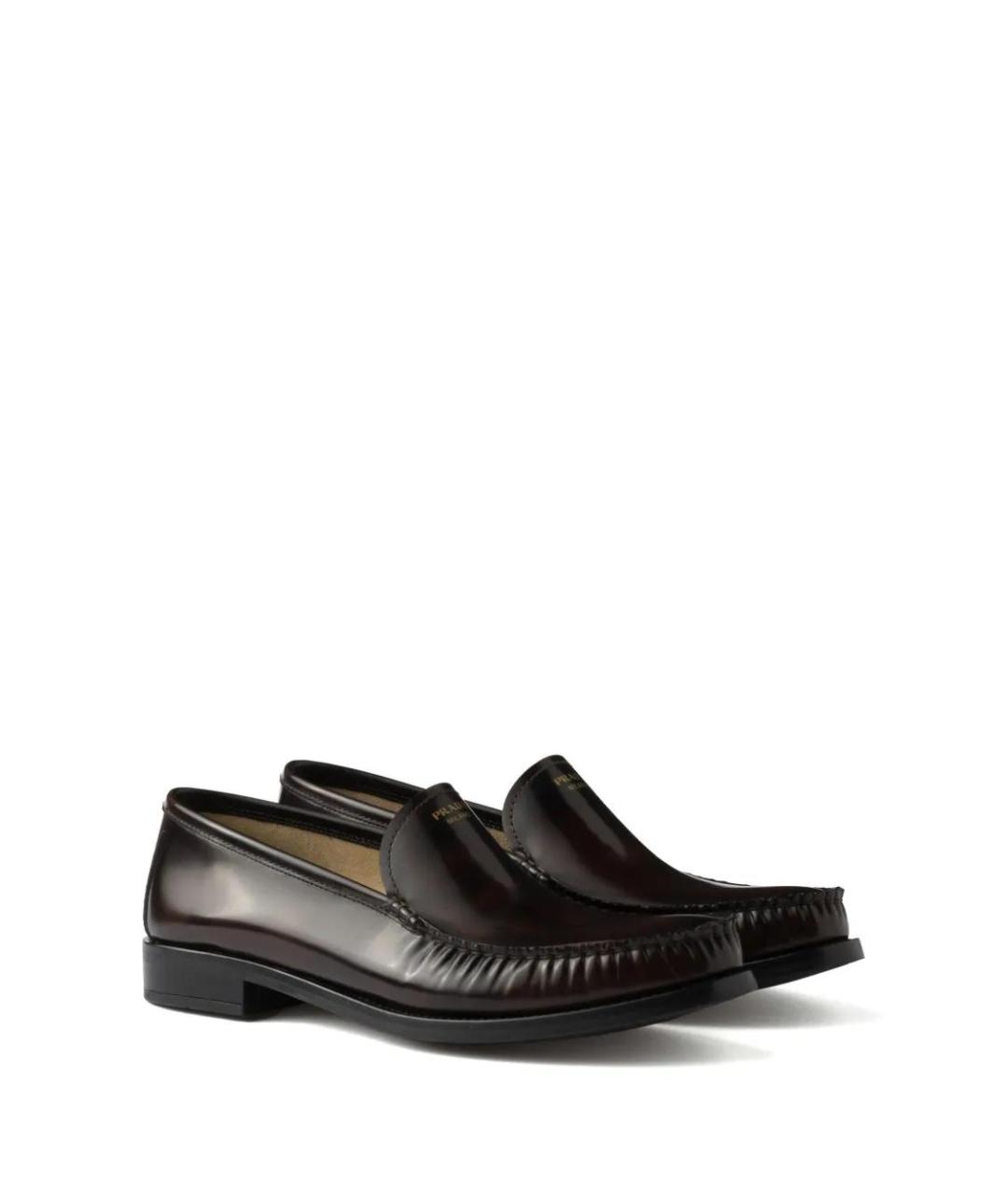 PRADA Коричневые кожаные лоферы, фото 2