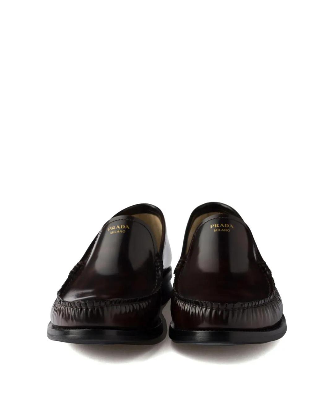 PRADA Коричневые кожаные лоферы, фото 5