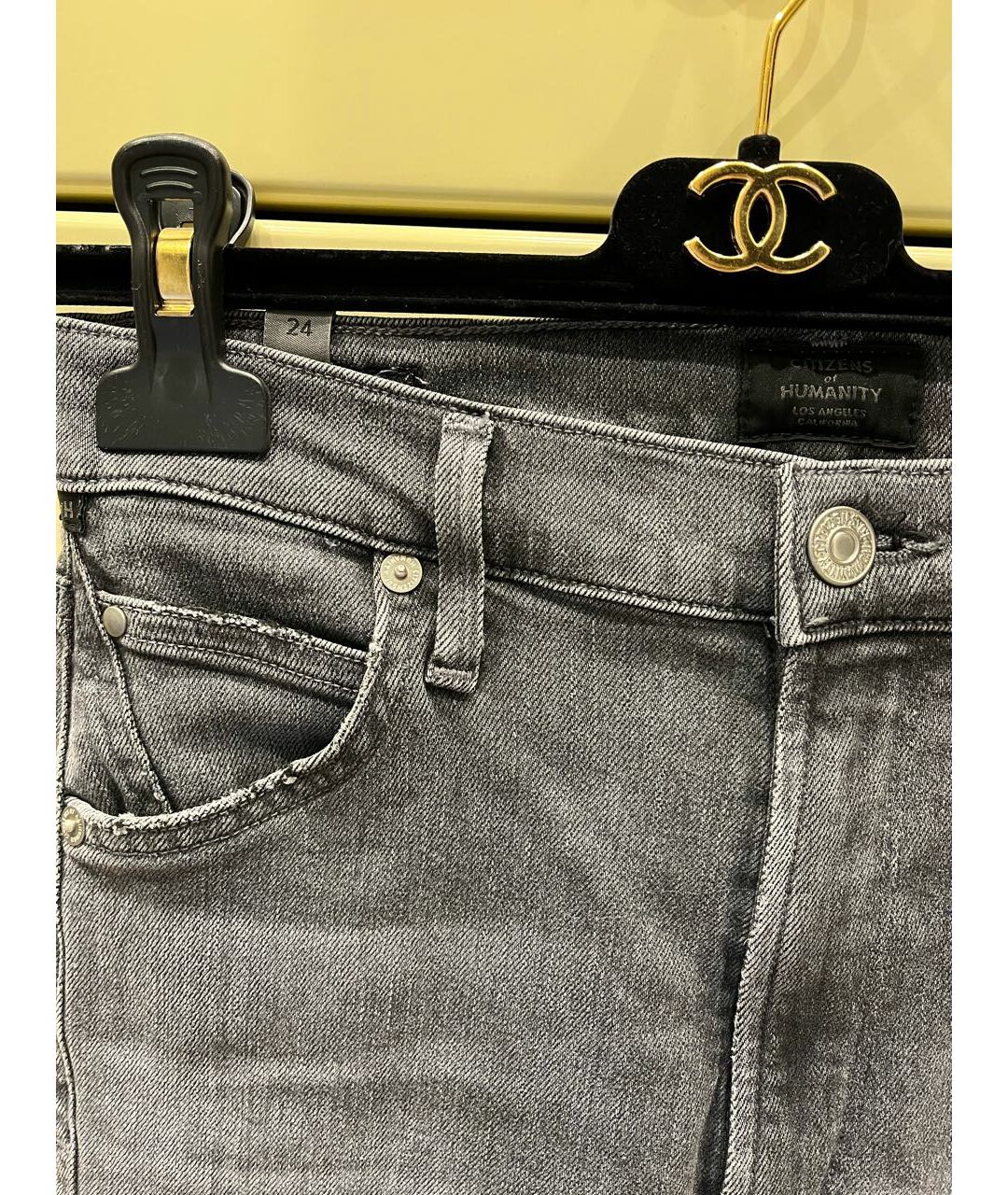 CITIZENS OF HUMANITY Синие хлопко-эластановые джинсы слим, фото 2