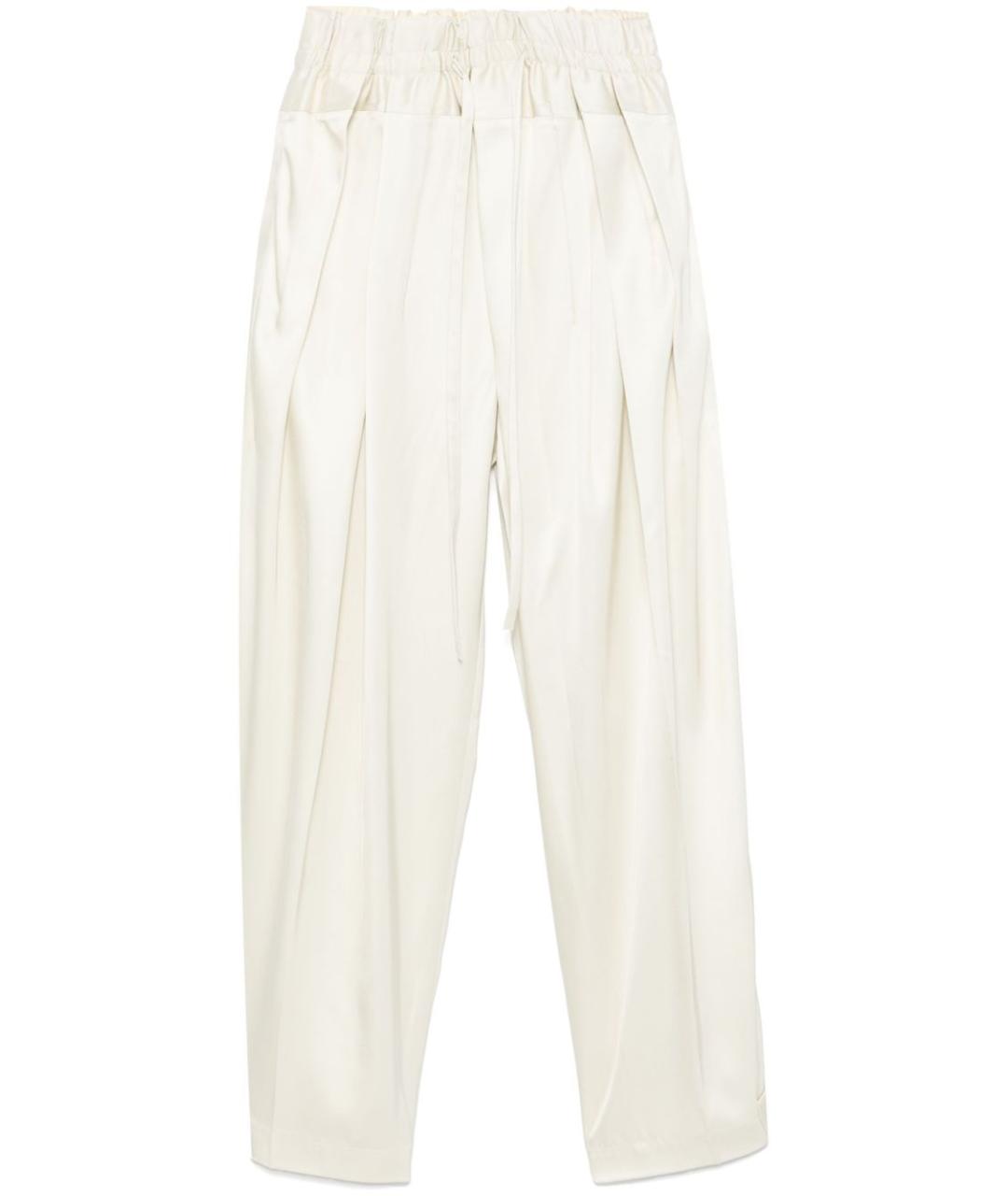 JIL SANDER Белые вискозные прямые брюки, фото 1