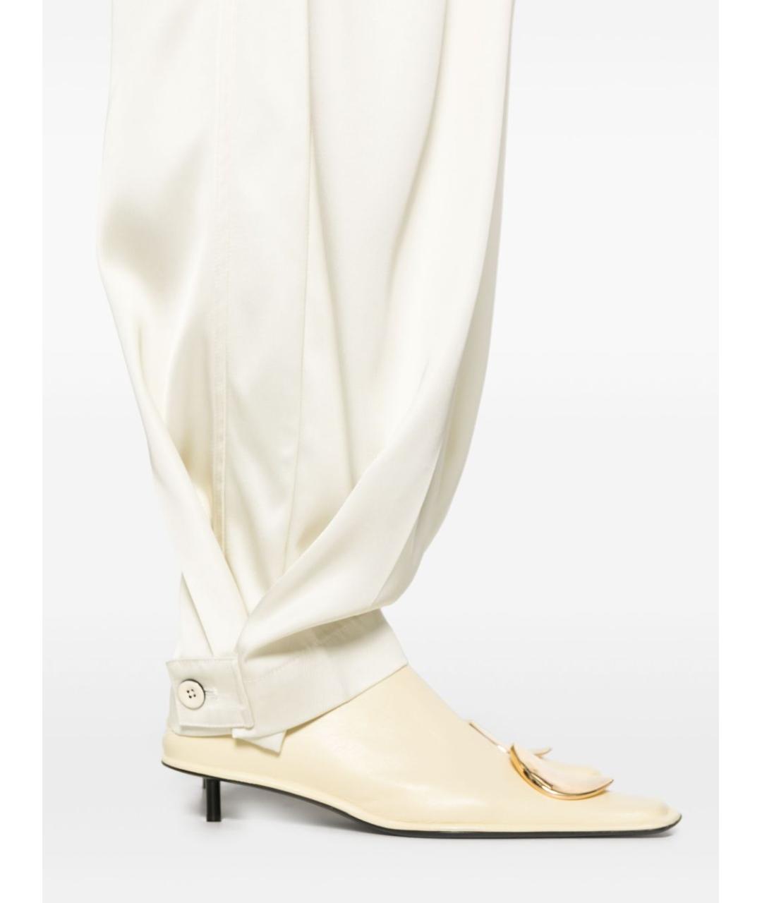 JIL SANDER Белые вискозные прямые брюки, фото 2