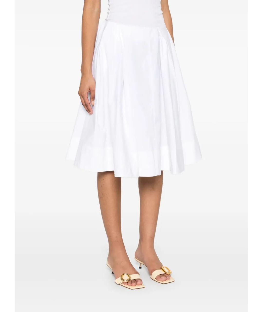 JACQUEMUS Белая полиэстеровая юбка миди, фото 4