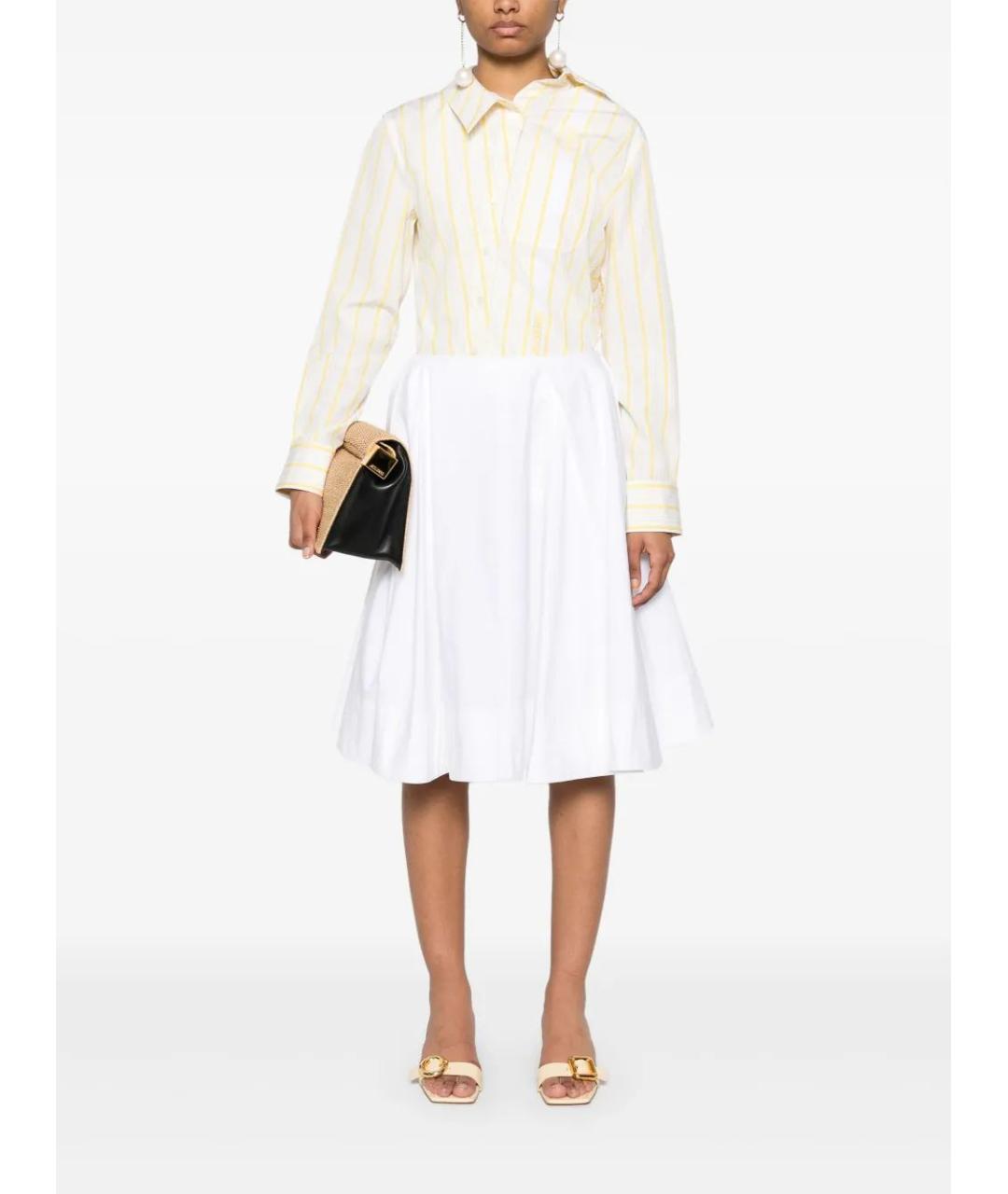 JACQUEMUS Белая полиэстеровая юбка миди, фото 5