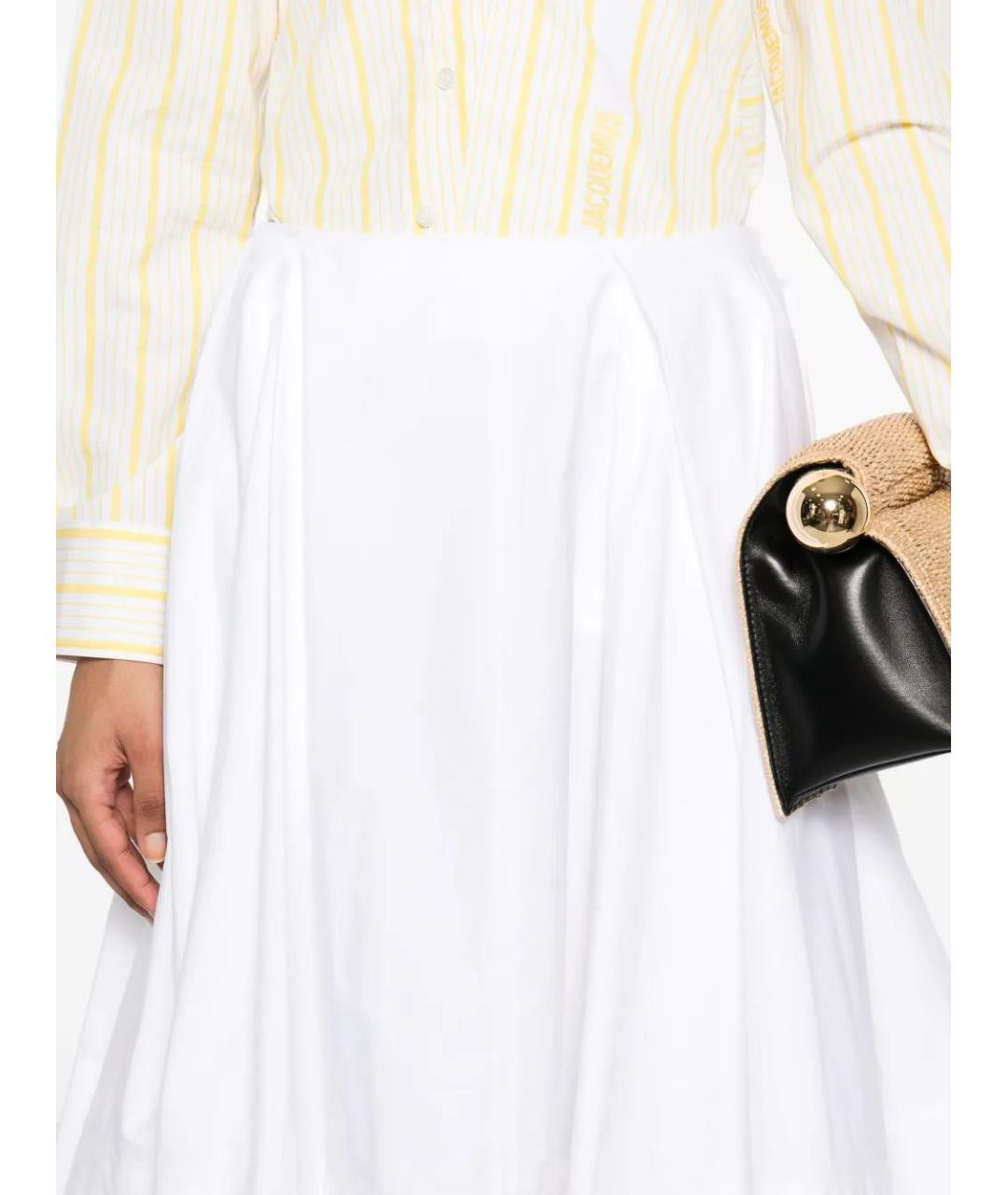 JACQUEMUS Белая полиэстеровая юбка миди, фото 2