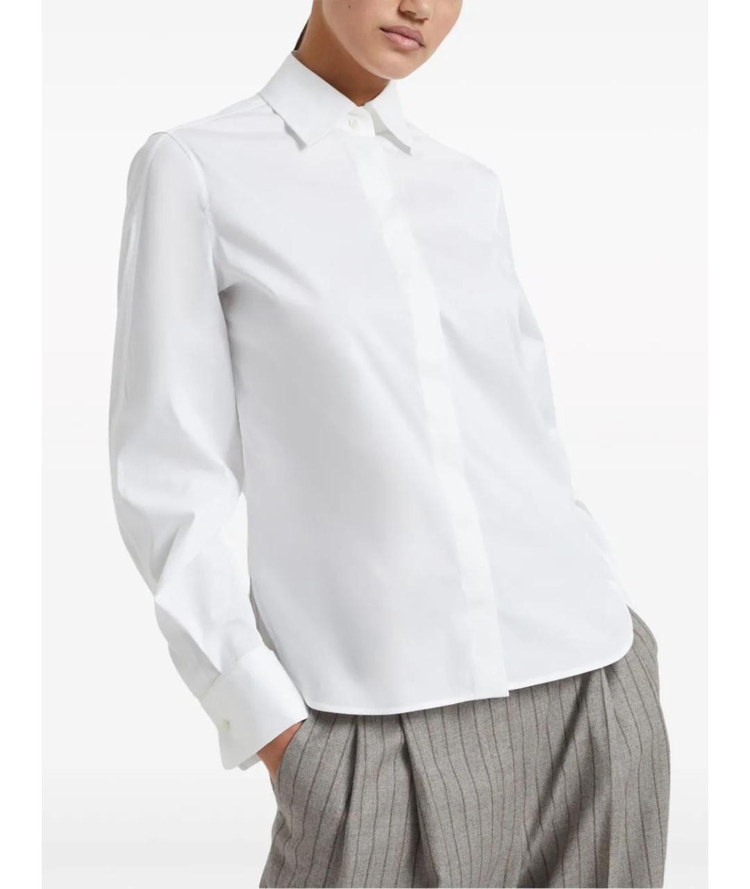 BRUNELLO CUCINELLI Белая хлопковая рубашка, фото 3