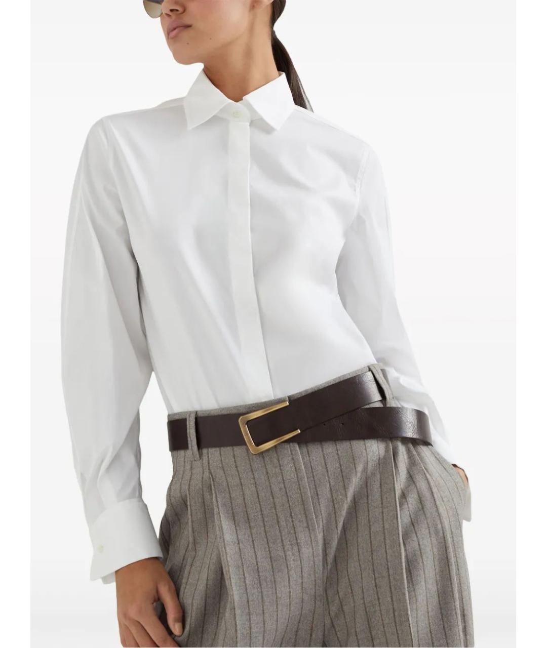 BRUNELLO CUCINELLI Белая хлопковая рубашка, фото 5