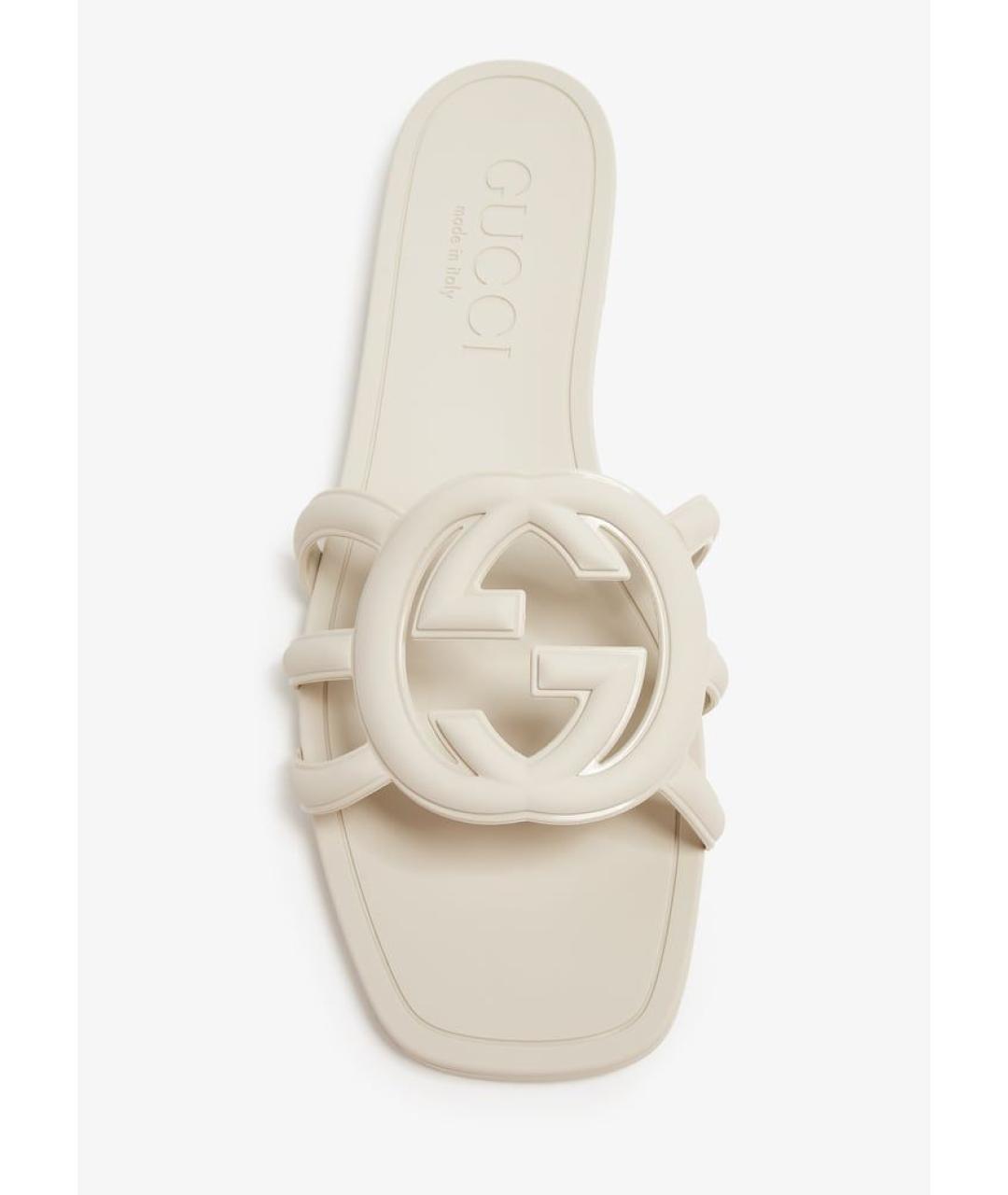 GUCCI Белые кожаные сандалии, фото 2