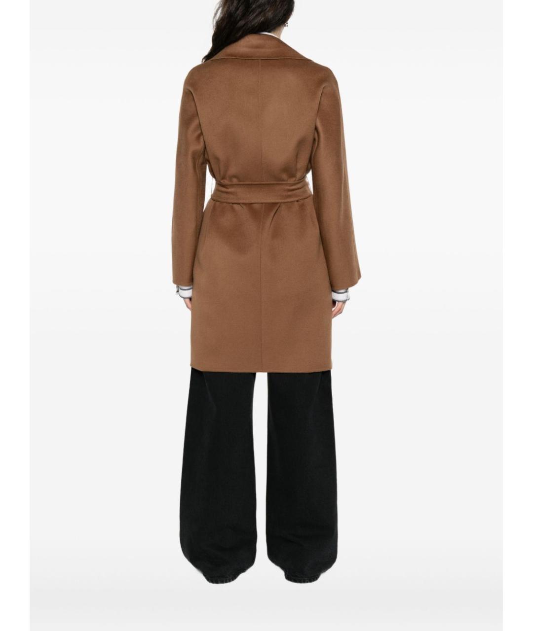 MAX MARA STUDIO Коричневое шерстяное пальто, фото 4