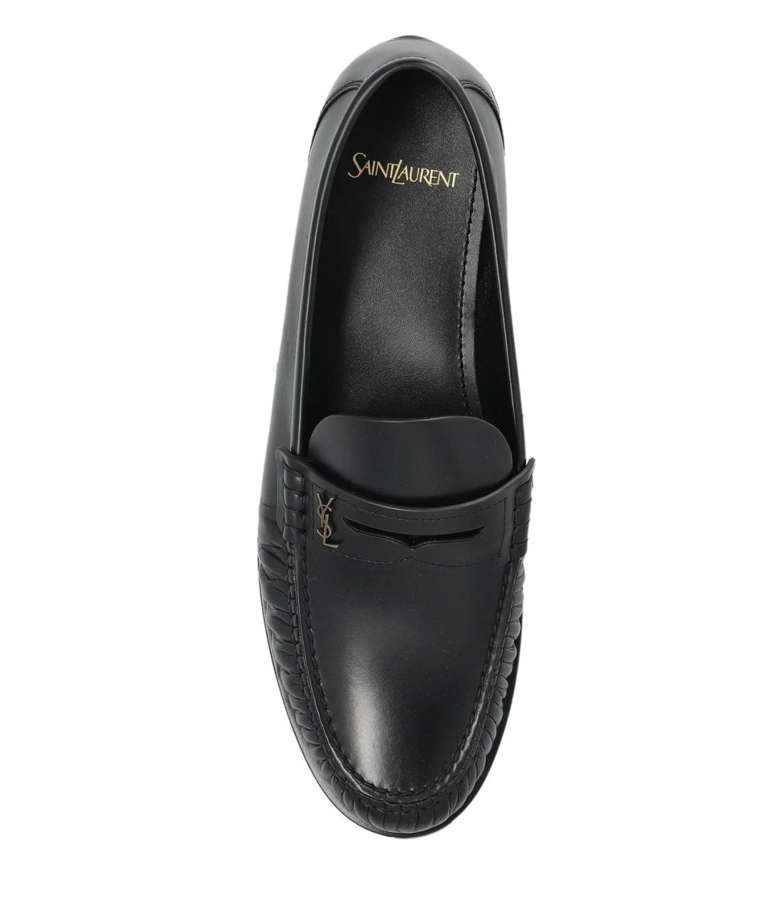 SAINT LAURENT Черные кожаные лоферы, фото 4