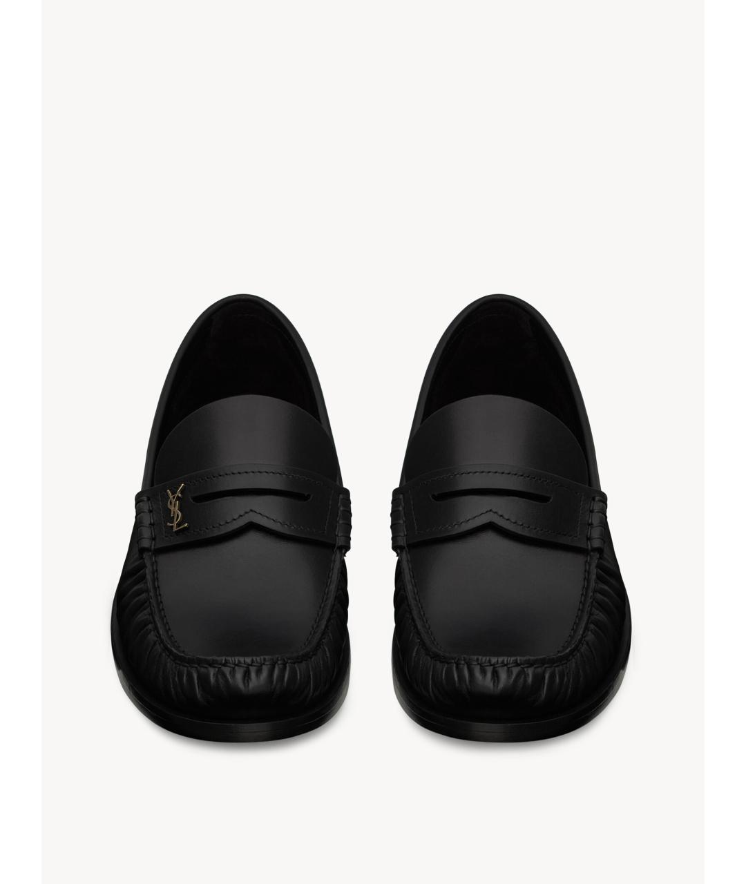 SAINT LAURENT Черные кожаные лоферы, фото 3