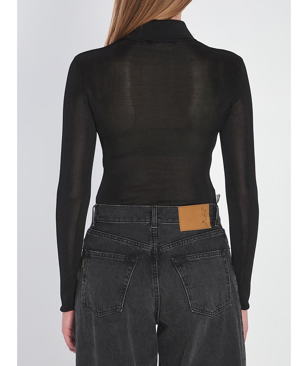 SELF-PORTRAIT Черное вискозное боди, фото 5