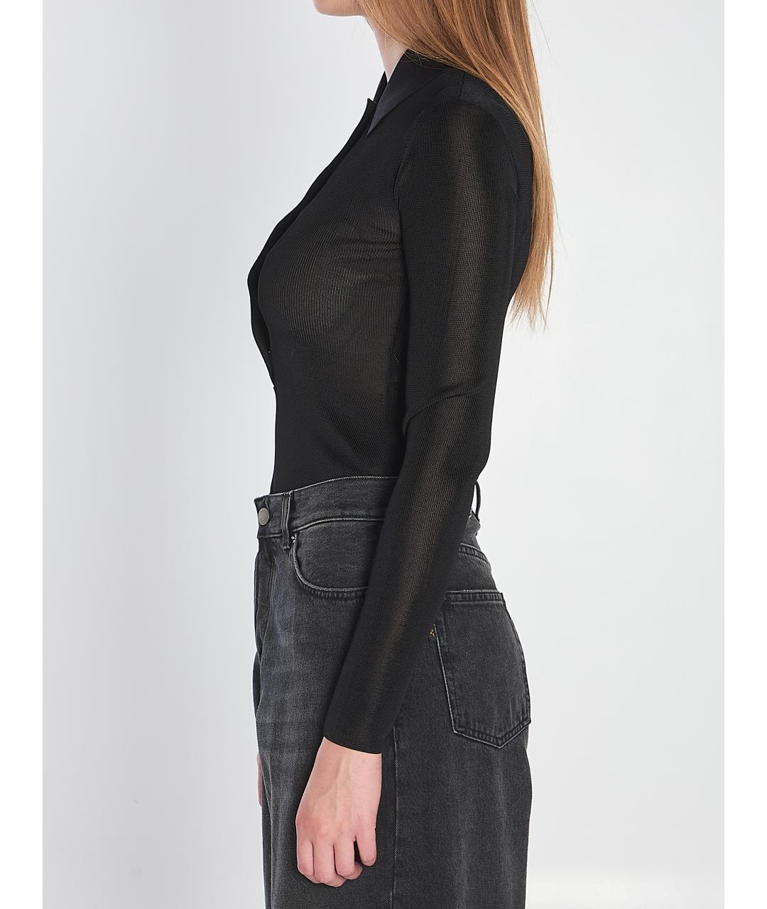 SELF-PORTRAIT Черное вискозное боди, фото 4