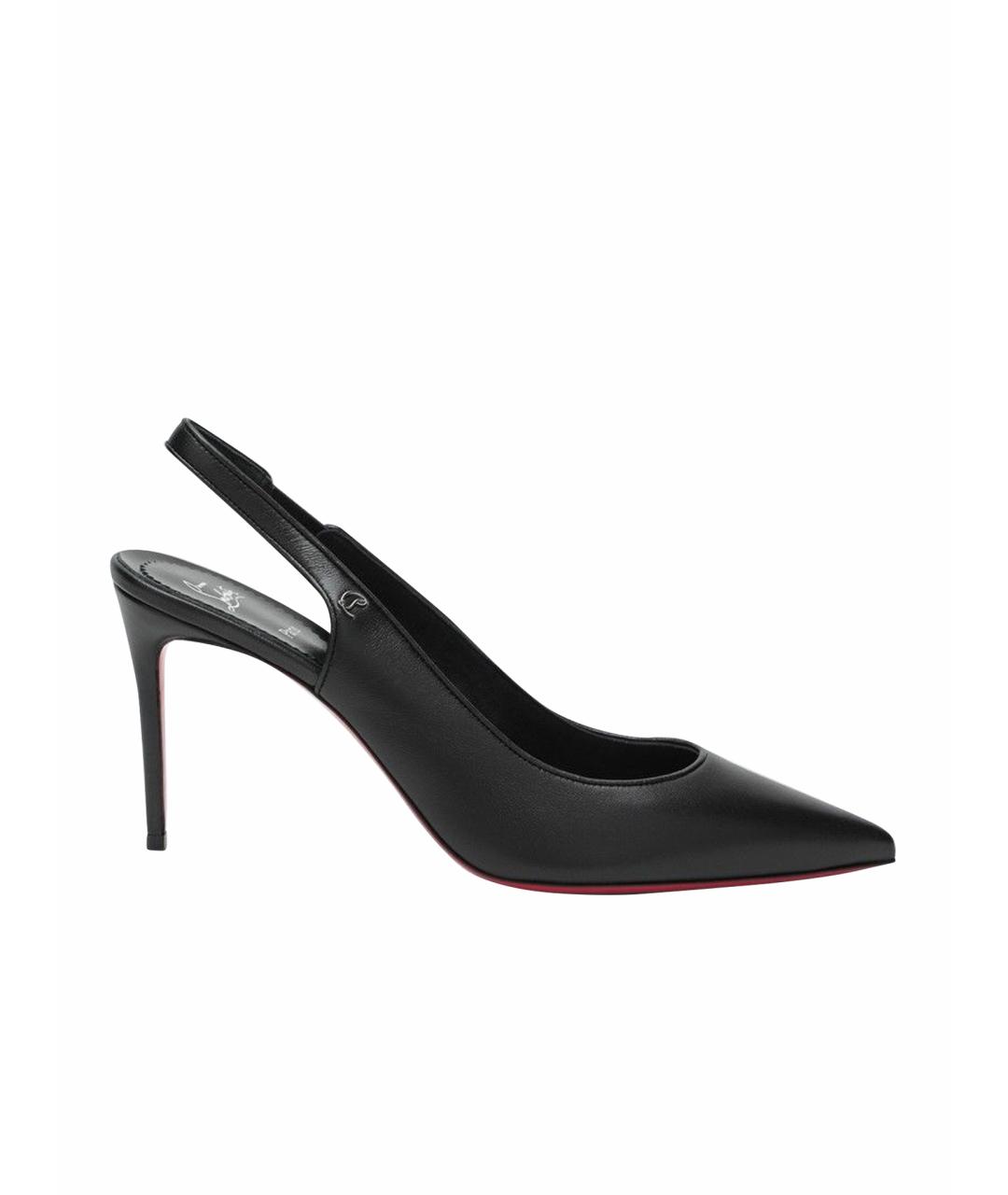 CHRISTIAN LOUBOUTIN Черные кожаные туфли, фото 3