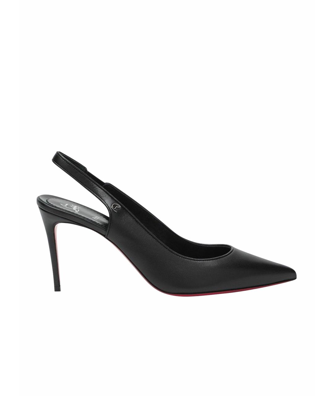 CHRISTIAN LOUBOUTIN Черные кожаные туфли, фото 1