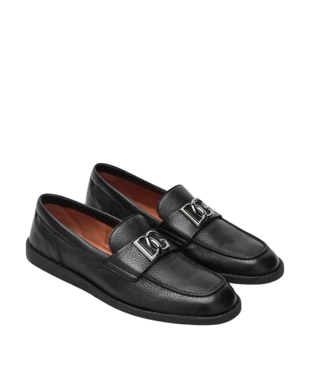 DOLCE&GABBANA Черные кожаные лоферы, фото 2
