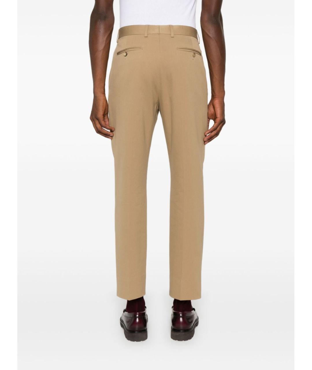 GUCCI Бежевые хлопковые повседневные брюки, фото 3