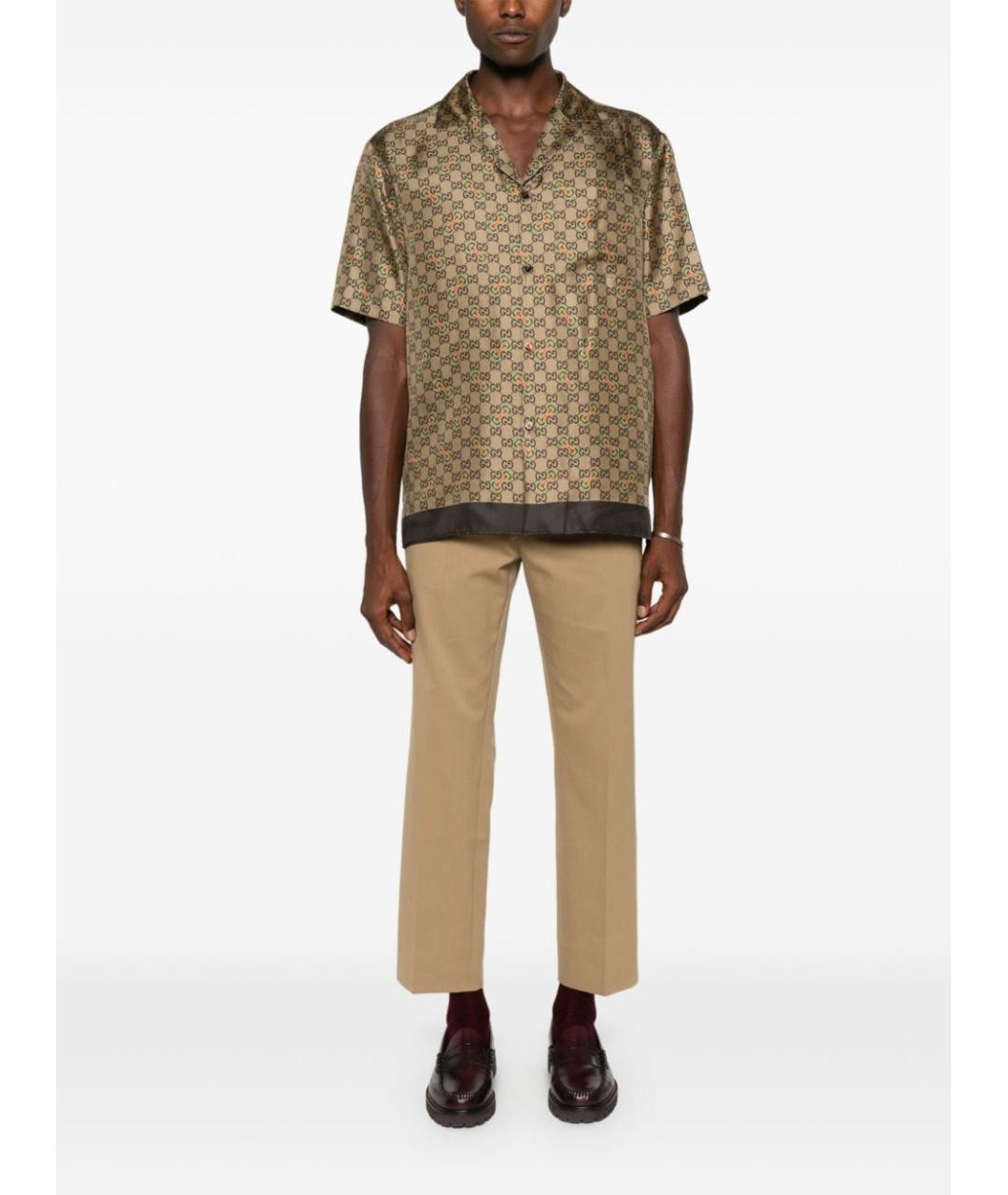 GUCCI Бежевые хлопковые повседневные брюки, фото 5