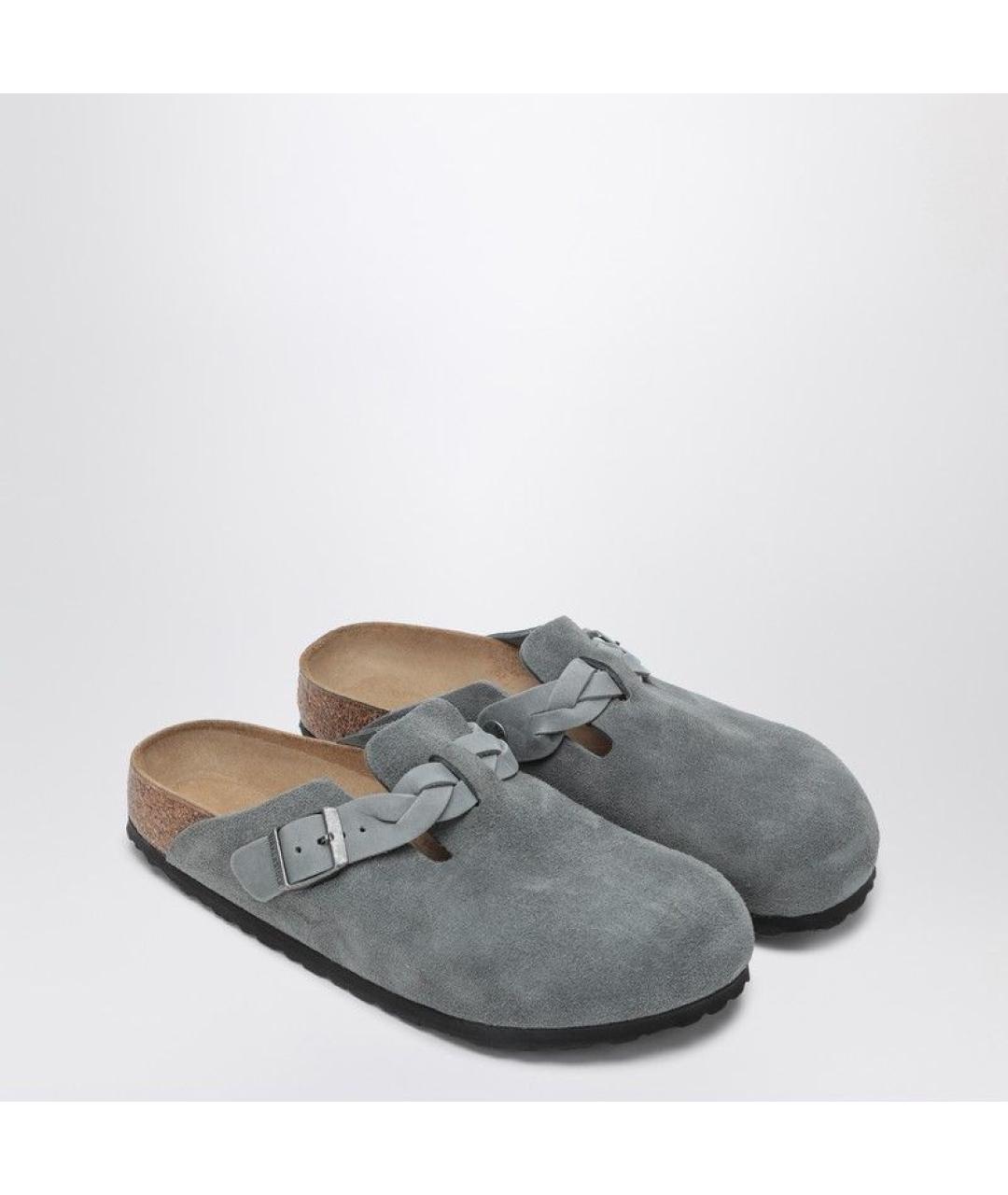 BIRKENSTOCK Серые замшевые мюли, фото 2