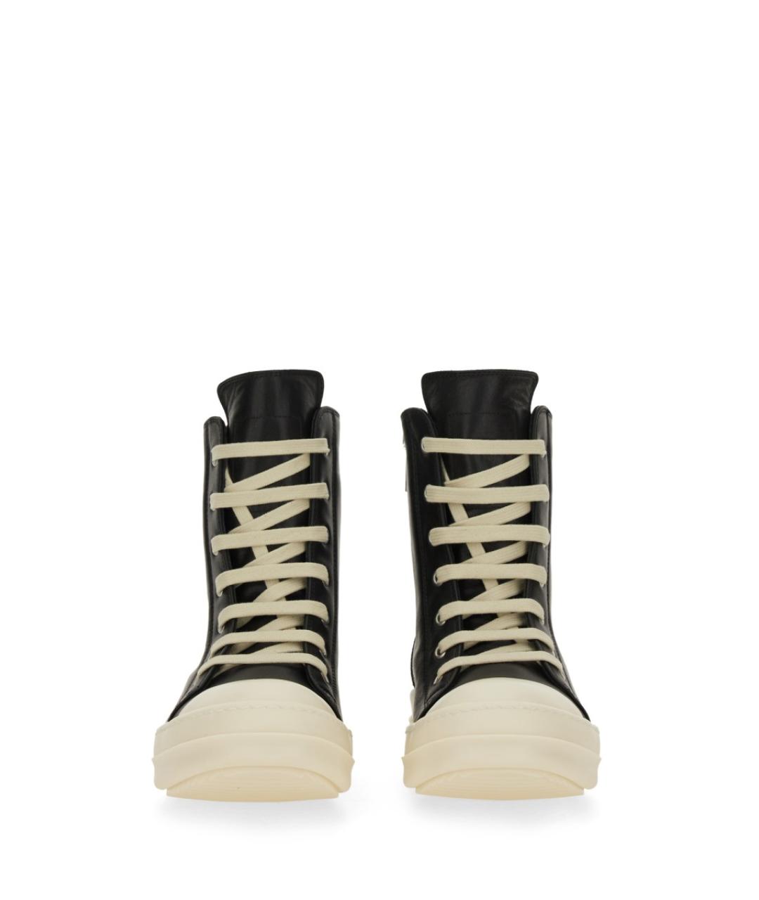 RICK OWENS Черные кожаные кеды, фото 4