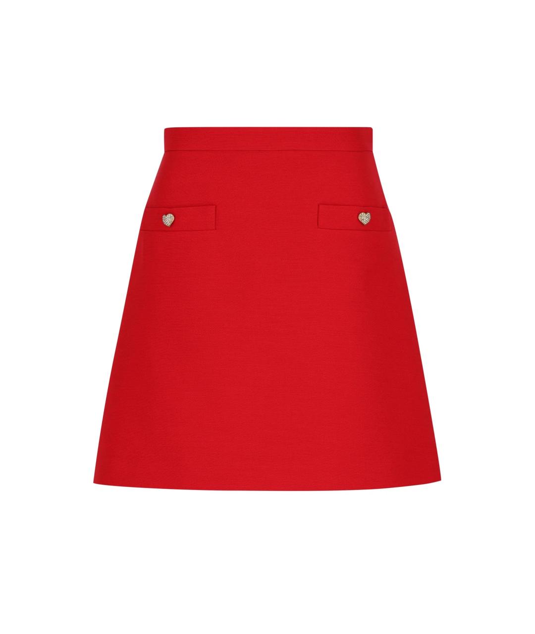 VALENTINO Красная хлопковая юбка мини, фото 1