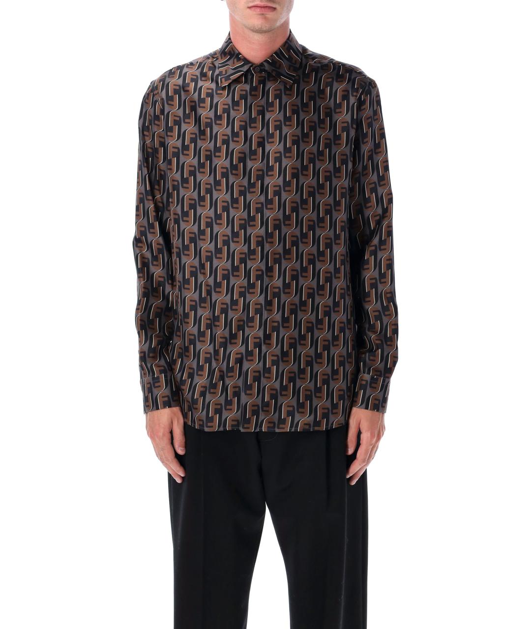 FENDI Мульти шелковая кэжуал рубашка, фото 3