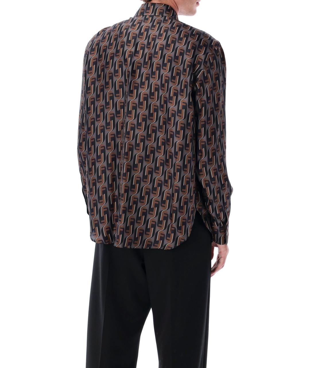 FENDI Мульти шелковая кэжуал рубашка, фото 5