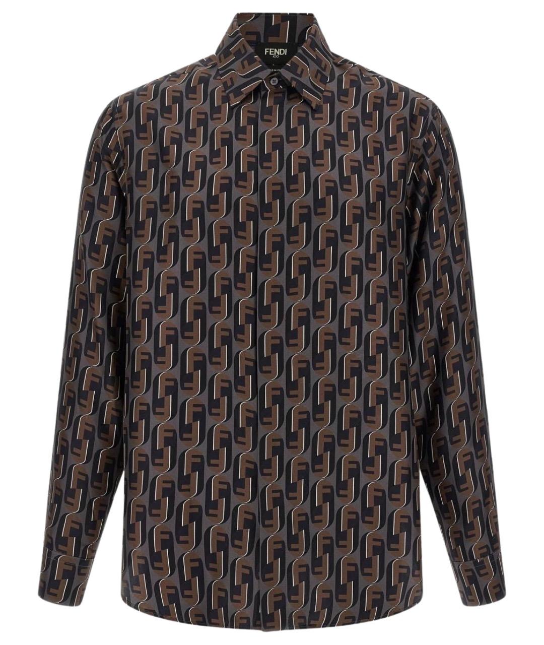 FENDI Мульти шелковая кэжуал рубашка, фото 1