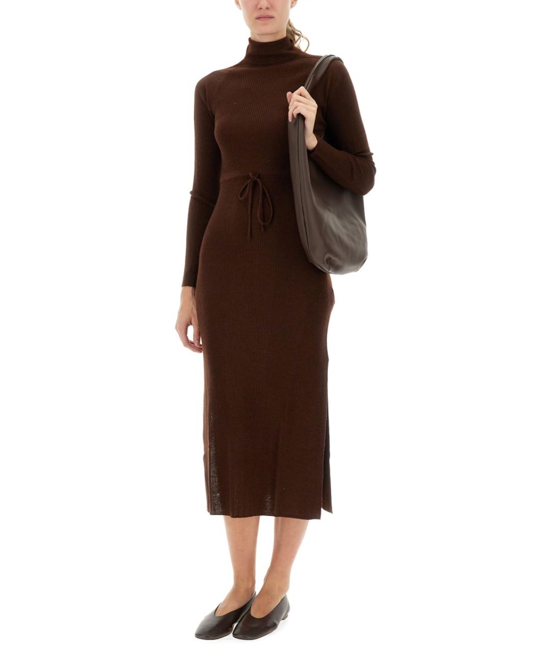 A.P.C. Коричневое шерстяное повседневное платье, фото 3