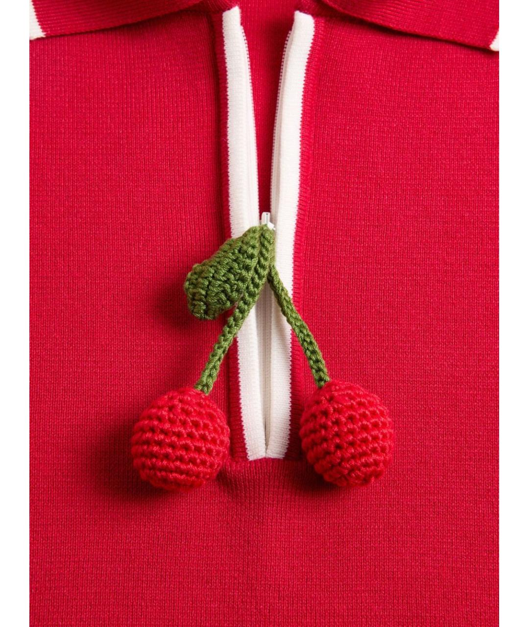 VALENTINO Красная хлопковая футболка, фото 5