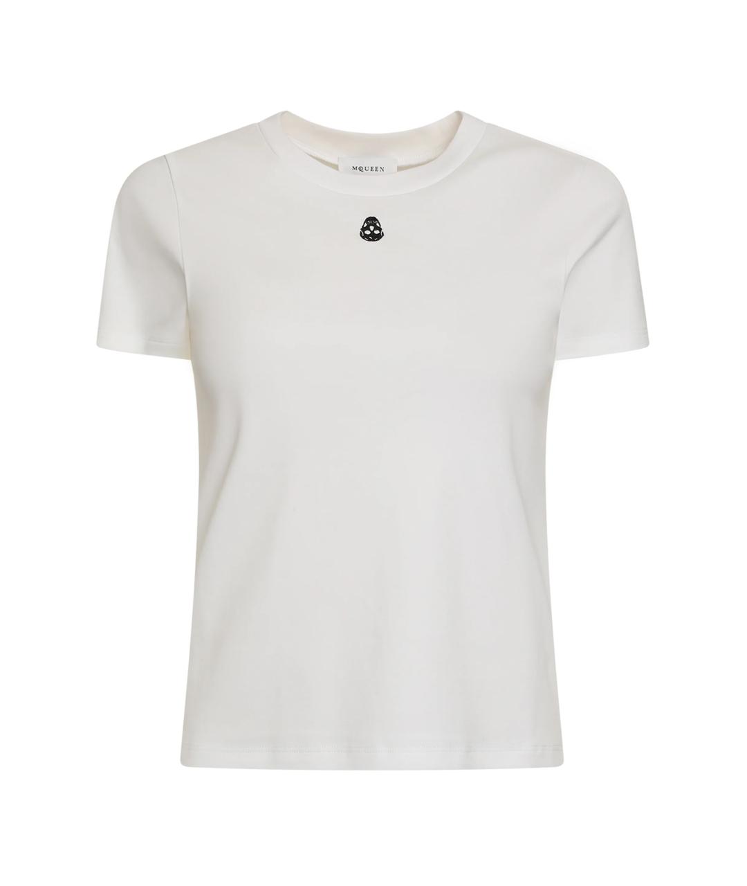 ALEXANDER MCQUEEN Белая хлопковая футболка, фото 1