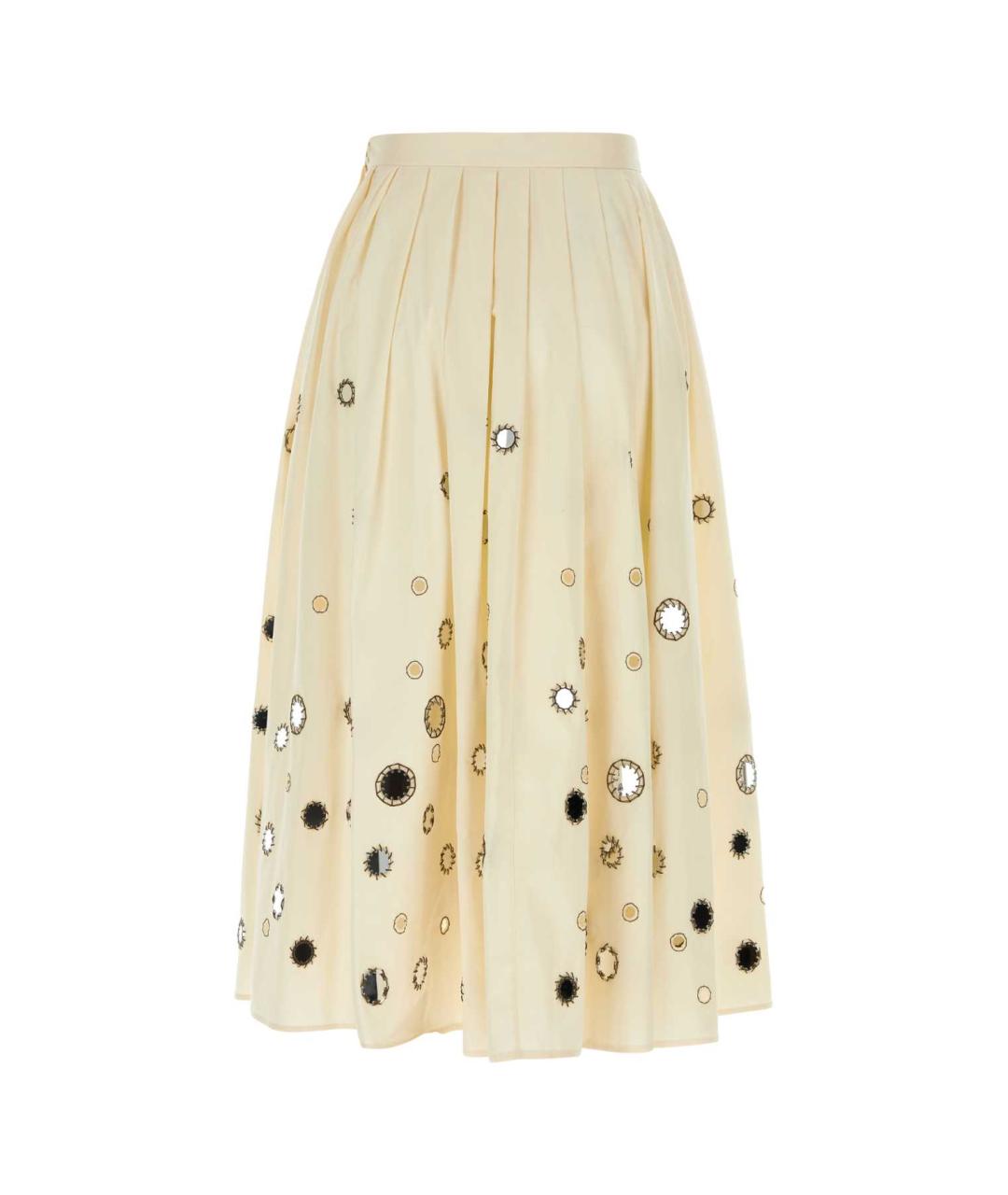 PRADA Бежевая хлопковая юбка миди, фото 2