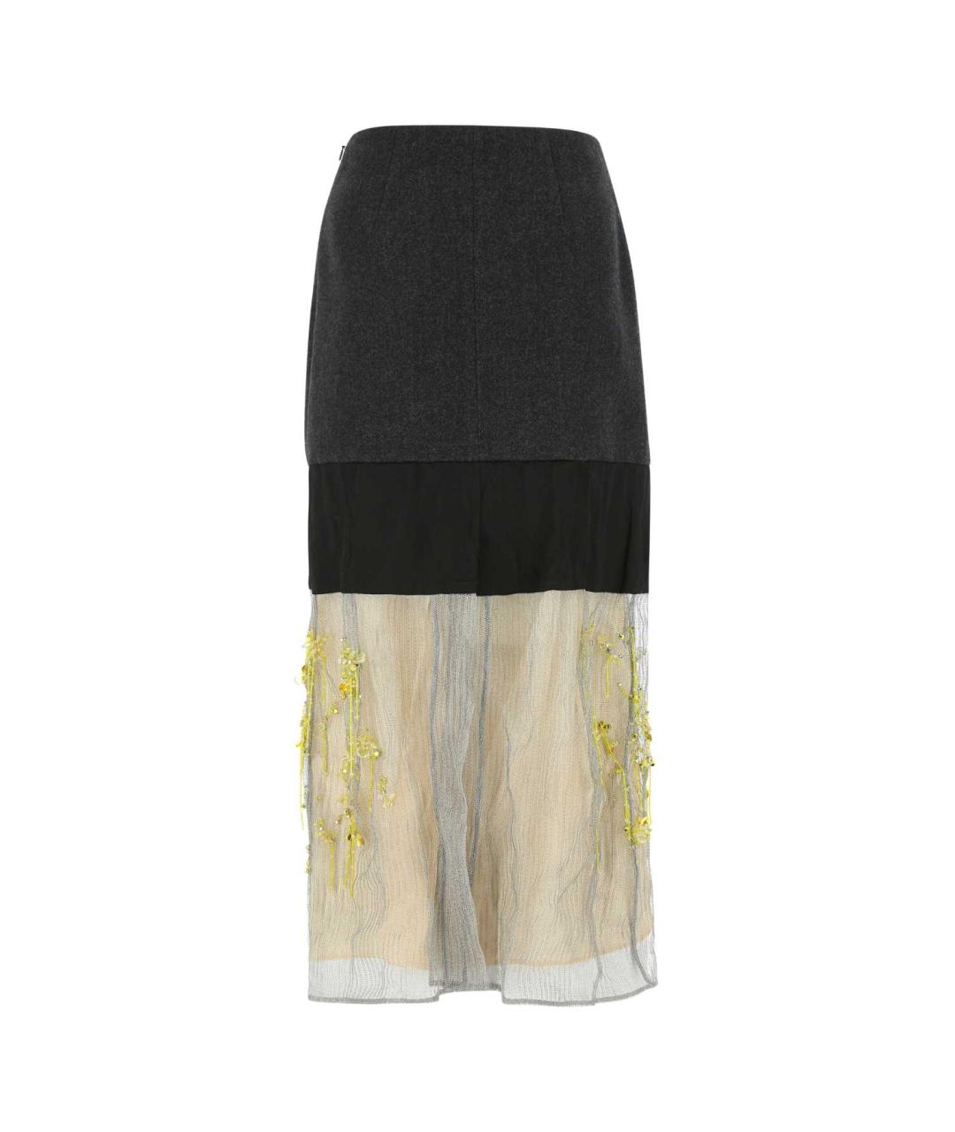 PRADA Мульти шерстяная юбка миди, фото 2