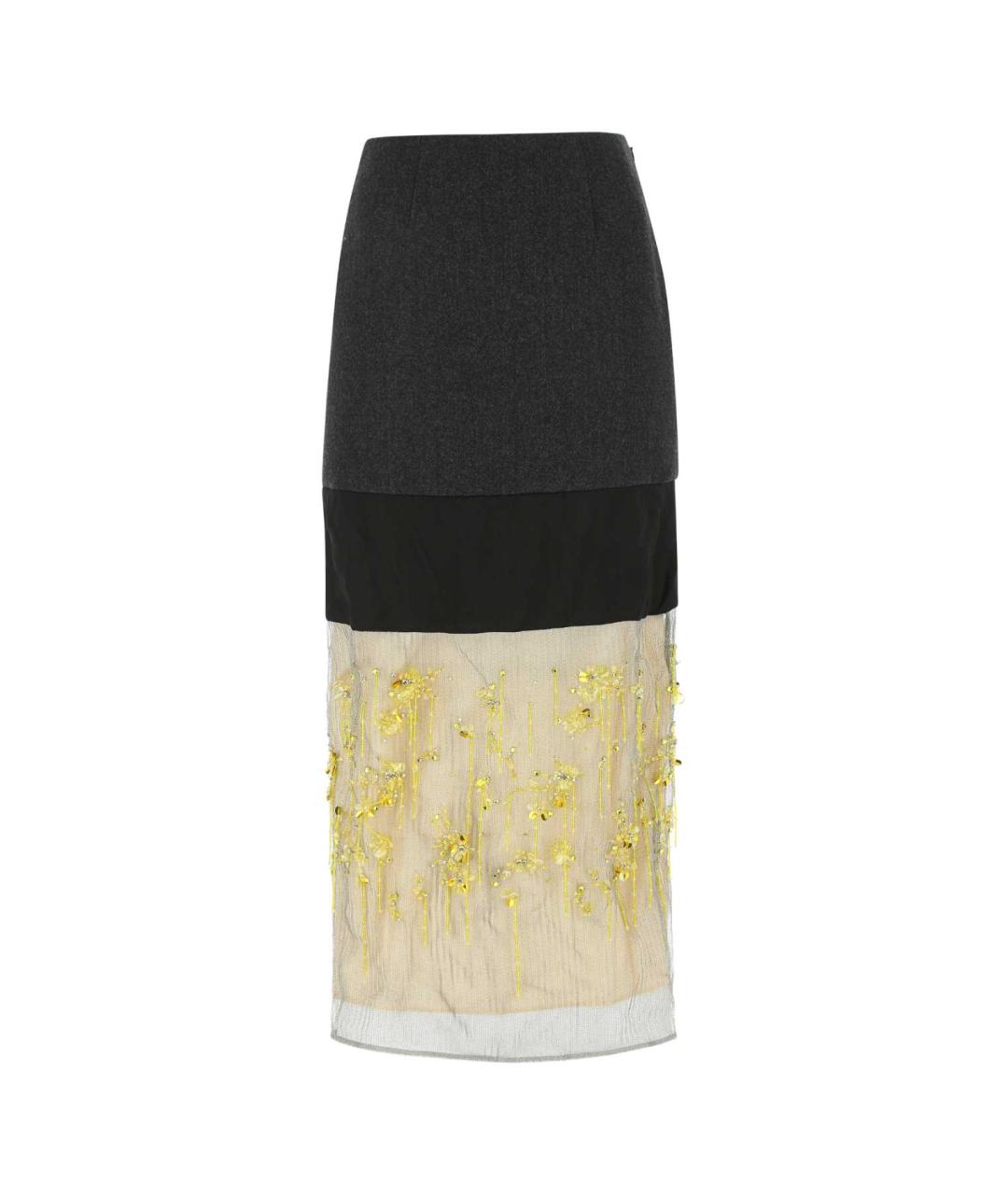 PRADA Мульти шерстяная юбка миди, фото 1