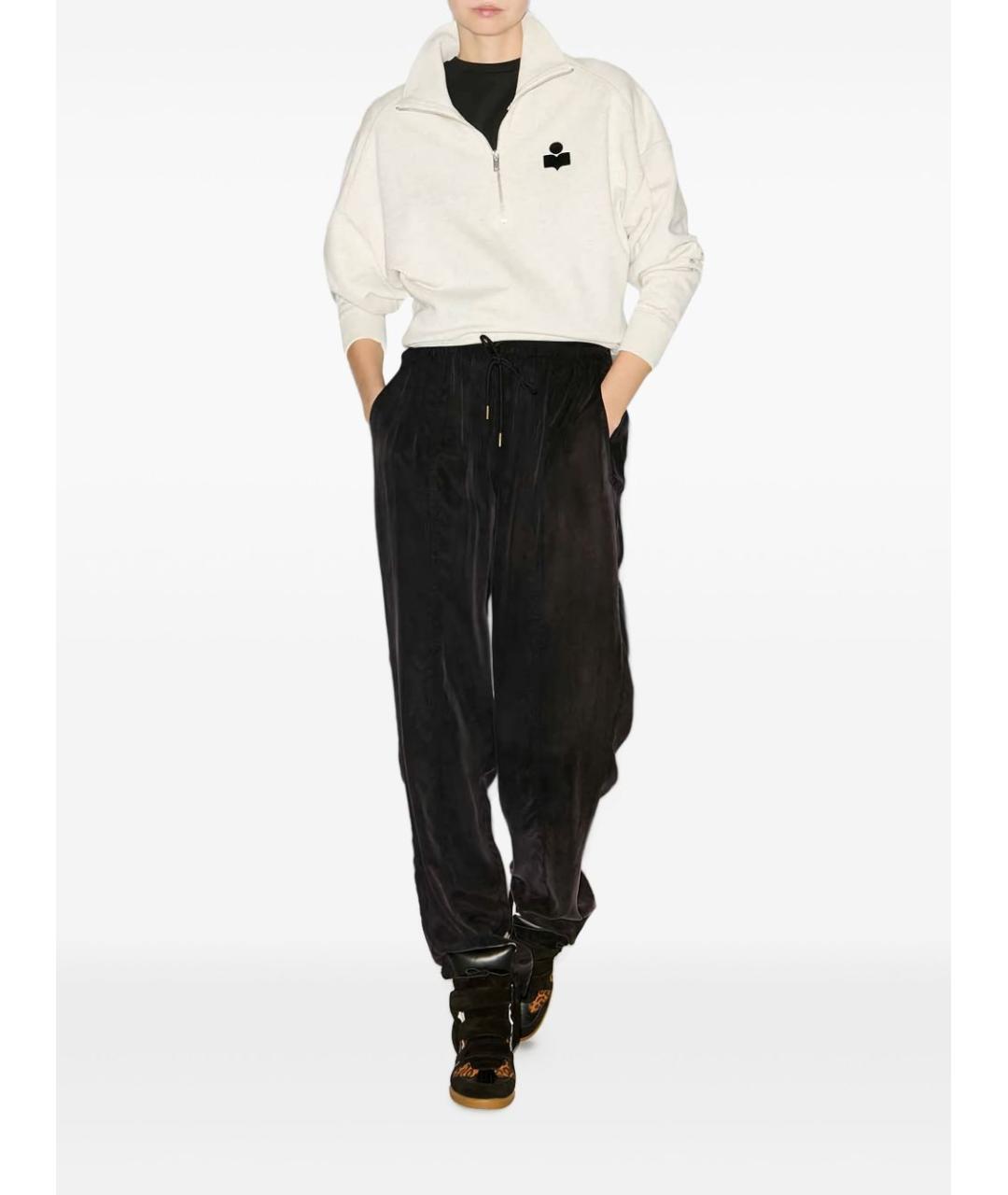 ISABEL MARANT Черные вискозные прямые брюки, фото 3