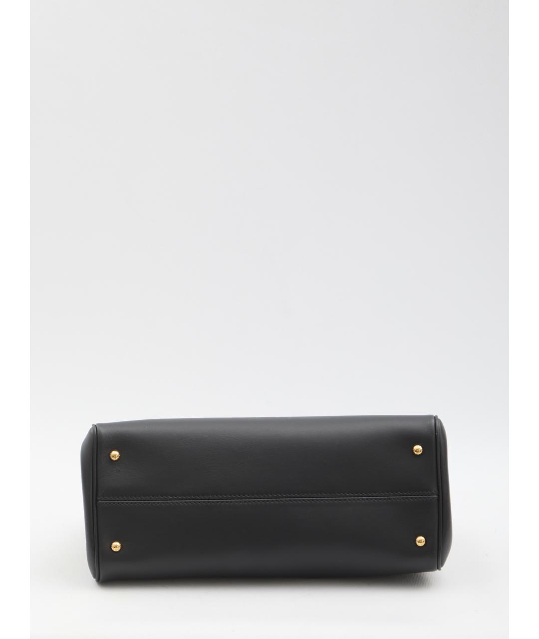 DOLCE&GABBANA Черная кожаная сумка тоут, фото 5