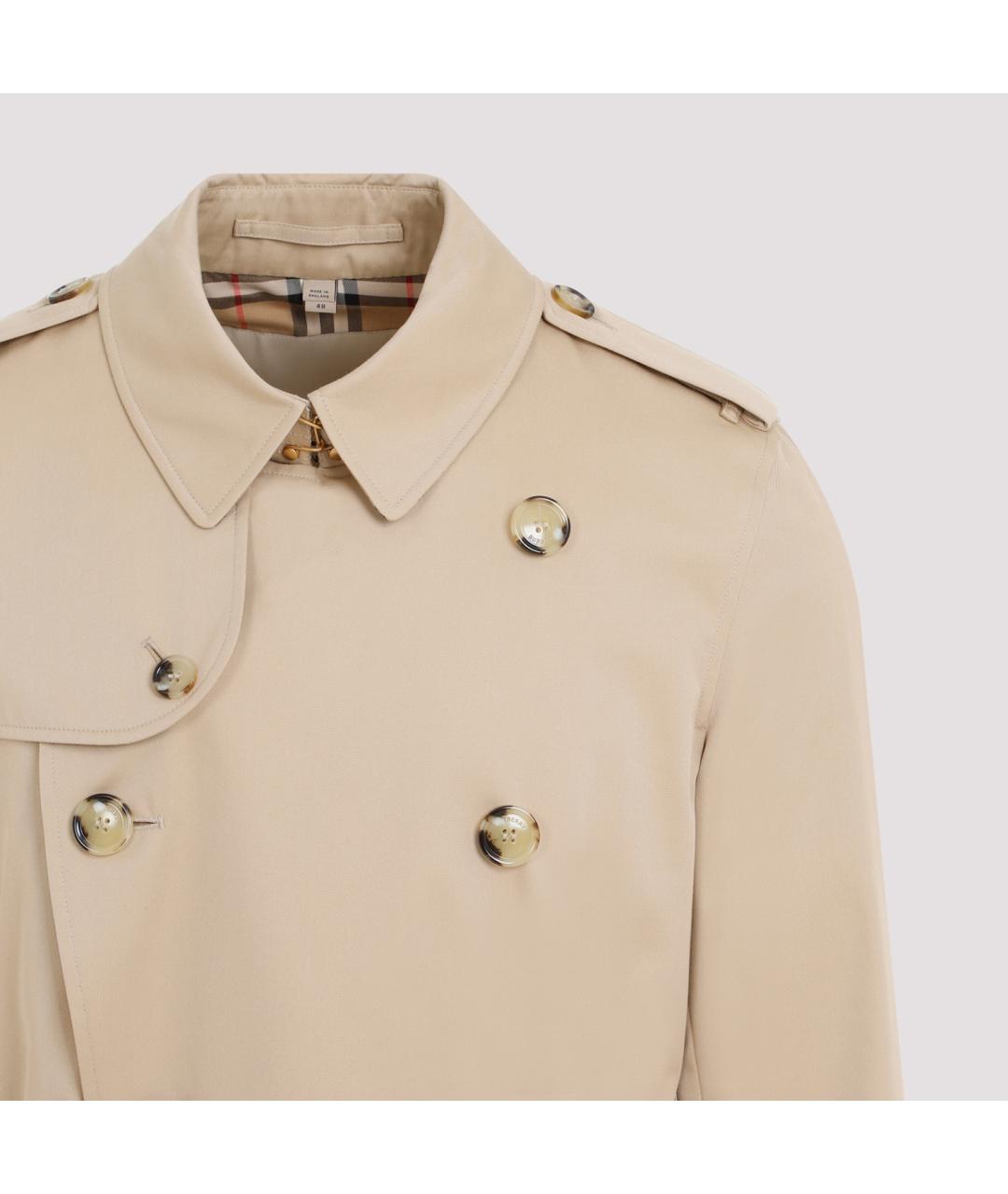 BURBERRY Бежевый хлопковый тренч / плащ, фото 5