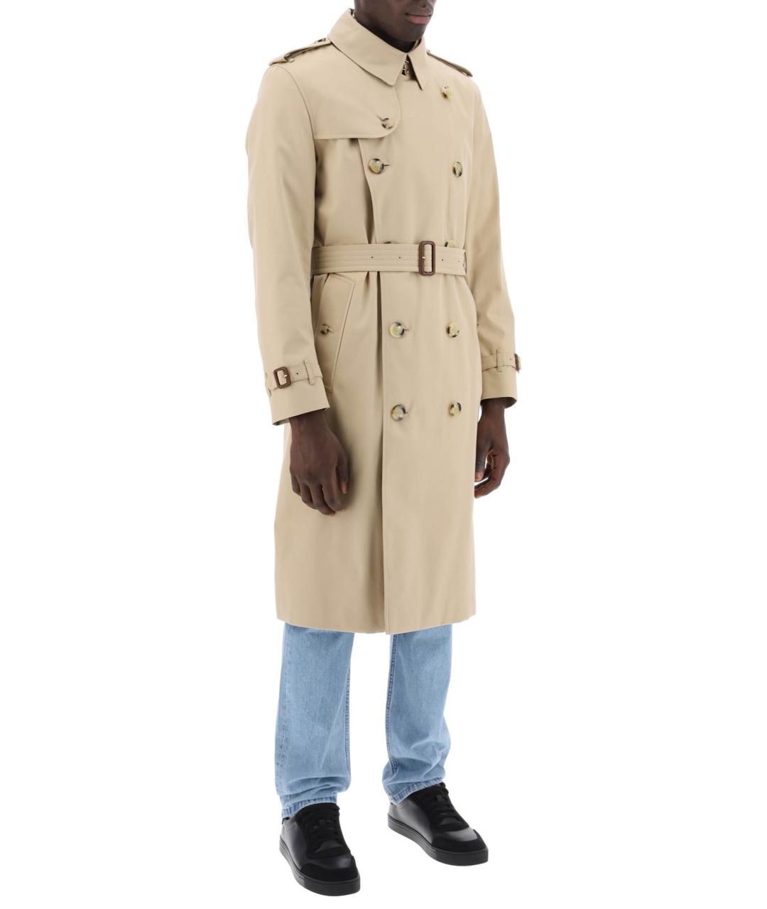 BURBERRY Бежевый хлопковый тренч / плащ, фото 2