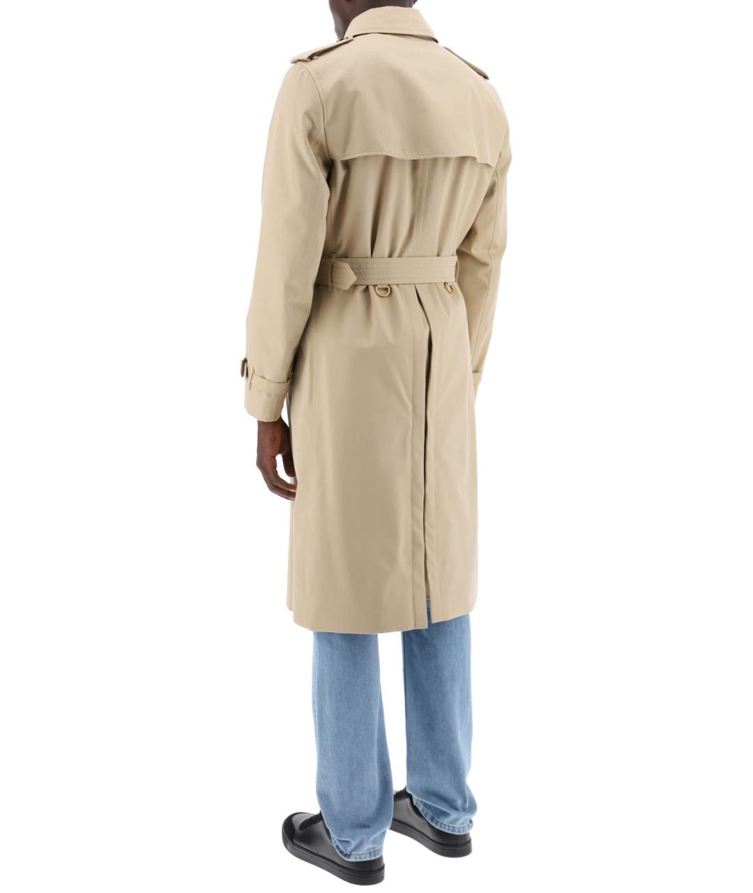 BURBERRY Бежевый хлопковый тренч / плащ, фото 3