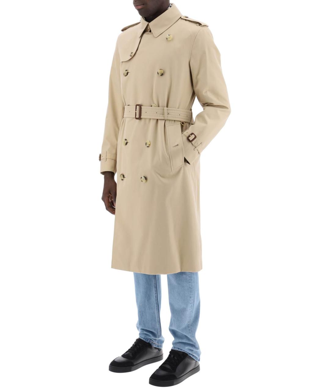 BURBERRY Бежевый хлопковый тренч / плащ, фото 4