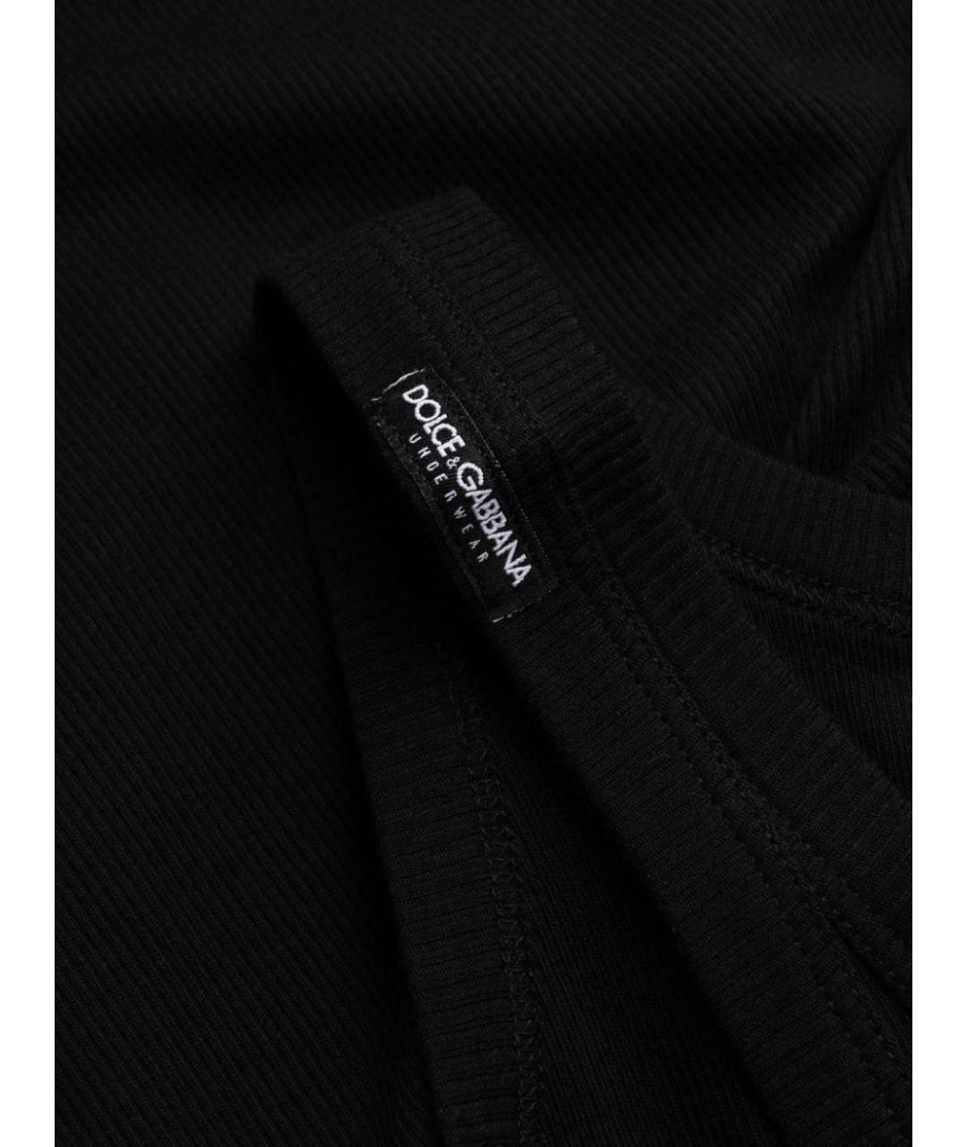 DOLCE&GABBANA Черная хлопковая майка, фото 3