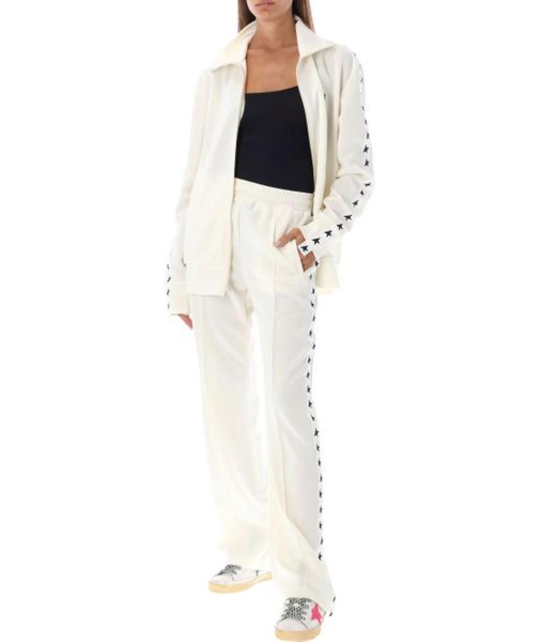 GOLDEN GOOSE DELUXE BRAND Бежевые полиэстеровые прямые брюки, фото 5