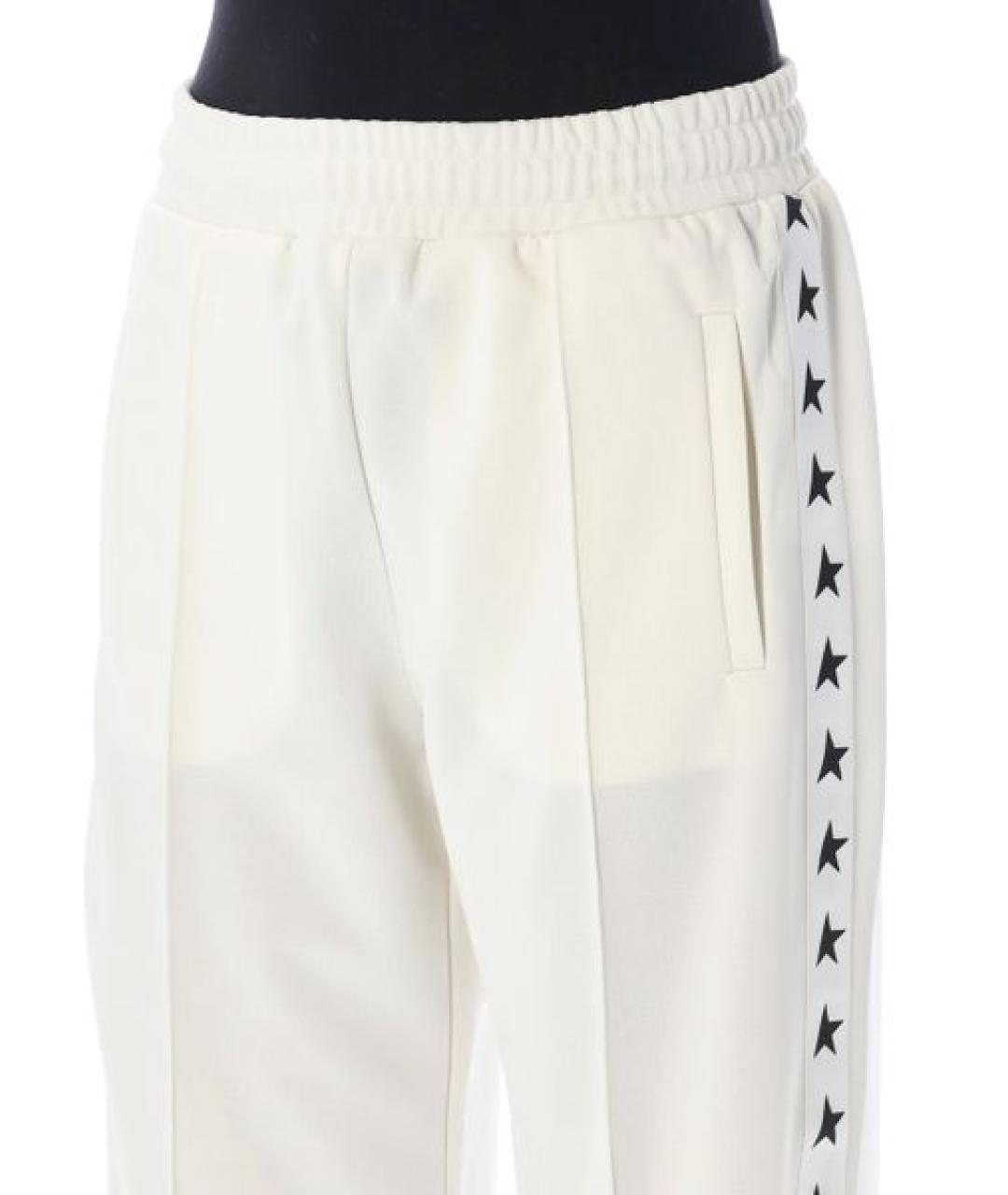 GOLDEN GOOSE DELUXE BRAND Бежевые полиэстеровые прямые брюки, фото 6